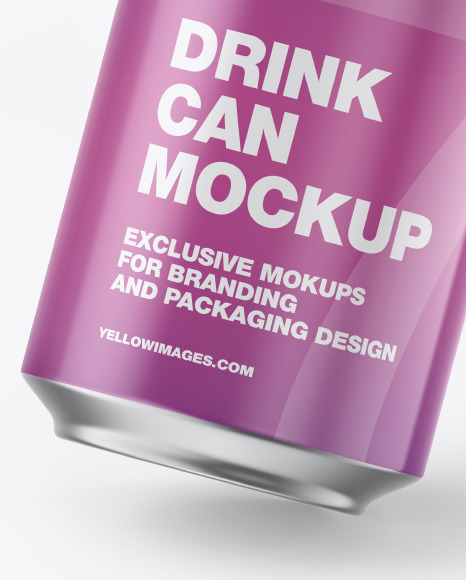 Metallic Drink Can w  Glossy Finish Mockup PSD #7