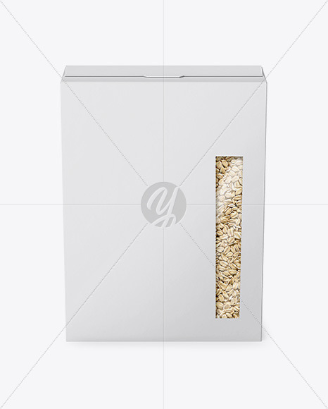 Download Paper Box With Oatmeal Mockup Front View In Box Mockups On Yellow Images Object Mockups PSD Mockup Templates