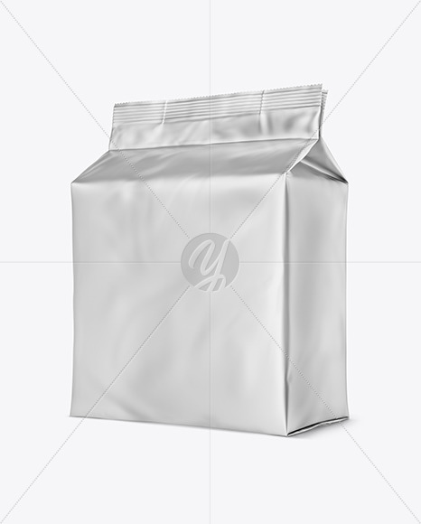 Matte Metallic Bag With Coffee Capsules Mockup In Bag Sack Mockups On Yellow Images Object Mockups