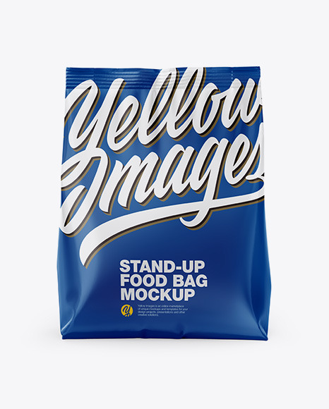 Download Stand Up Bag Mockup Front View In Bag Sack Mockups On Yellow Images Object Mockups PSD Mockup Templates