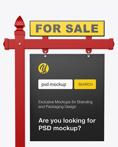 Download Realtor Sign Mockup Front View In Outdoor Advertising Mockups On Yellow Images Object Mockups