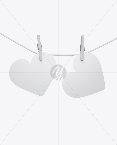 Heart Shaped Cards w  Pins Mockup PSD #3