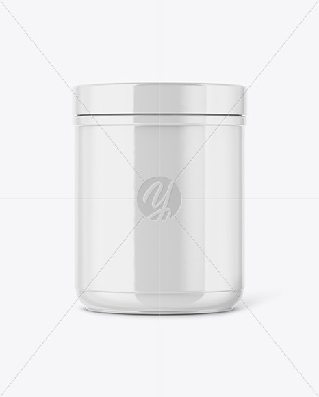 Download Glossy Protein Jar Mockup In Jar Mockups On Yellow Images Object Mockups