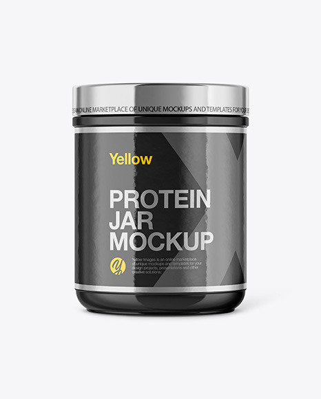 Download Glossy Protein Jar Mockup