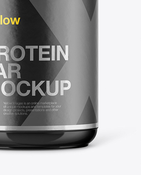 Download Glossy Protein Jar Mockup In Jar Mockups On Yellow Images Object Mockups PSD Mockup Templates