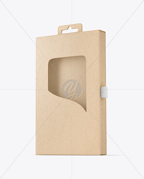 Download Kraft Paper Box With Window Mockup In Box Mockups On Yellow Images Object Mockups