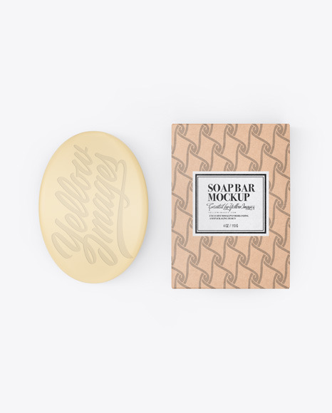 Download Kraft Box With Soap Mockup In Object Mockups On Yellow Images Object Mockups