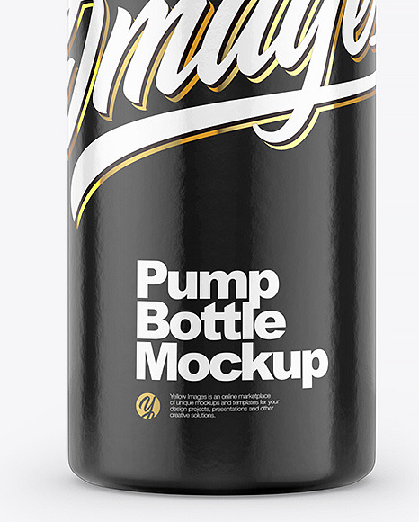 Glossy Pump Bottle Mockup PSD #1