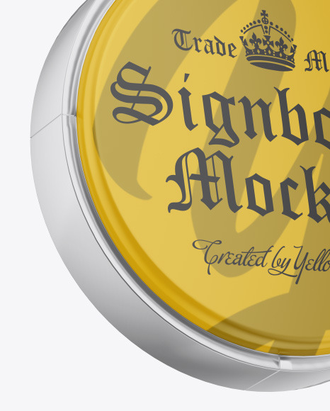 Matte Metallic Round Signboard Mockup PSD #7