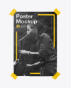 Textured Poster w/ Tape Mockup