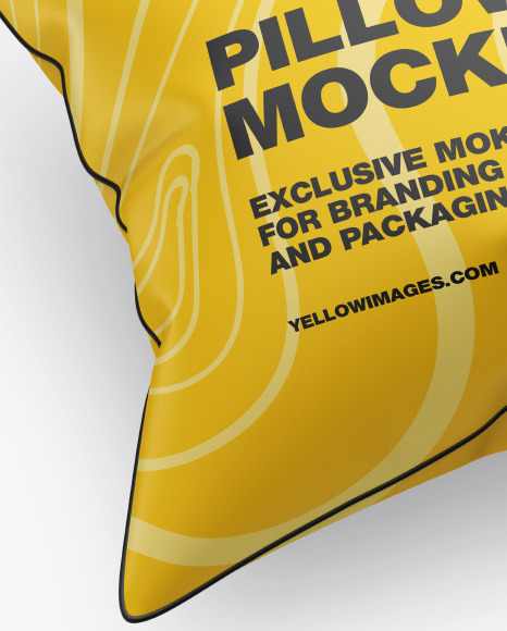 Download Matte Pillow Mockup In Indoor Advertising Mockups On Yellow Images Object Mockups PSD Mockup Templates