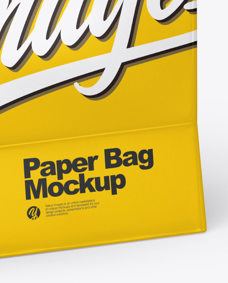 Download Glossy Shopping Bag W Rope Handles Mockup In Bag Sack Mockups On Yellow Images Object Mockups PSD Mockup Templates