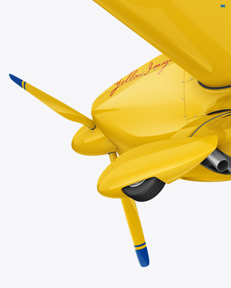 Download Sport Airplane Mockup Half Side View Bottom In Vehicle Mockups On Yellow Images Object Mockups PSD Mockup Templates