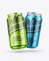 Two Glossy Metallic Cans Mockup
