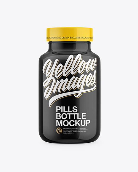 Glossy Plastic Pills Bottle Mockup