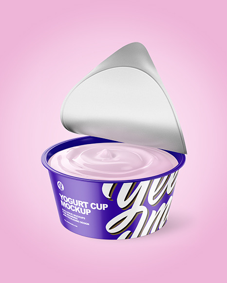 Download Opened Glossy Yogurt Cup Mockup In Cup Bowl Mockups On Yellow Images Object Mockups Yellowimages Mockups