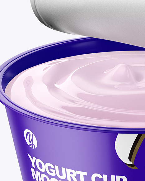 Download Opened Glossy Yogurt Cup Mockup In Cup Bowl Mockups On Yellow Images Object Mockups Yellowimages Mockups