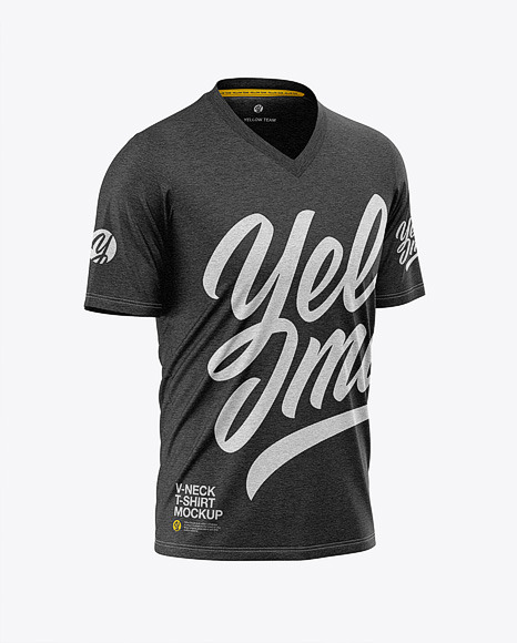 Download Men S Heather Loose Fit T Shirt Mockup Half Side View Of Melange Tee In Apparel Mockups On Yellow Images Object Mockups