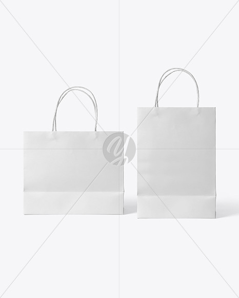 Download Two Paper Bags Mockup Half Side View In Bag Sack Mockups On Yellow Images Object Mockups