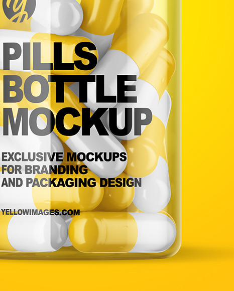 Download Clear Pills Bottle Mockup In Bottle Mockups On Yellow Images Object Mockups Yellowimages Mockups