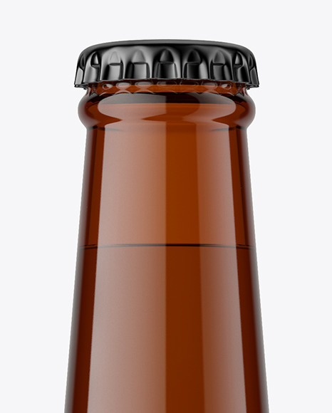 Amber Glass Bottle Mockup PSD #3