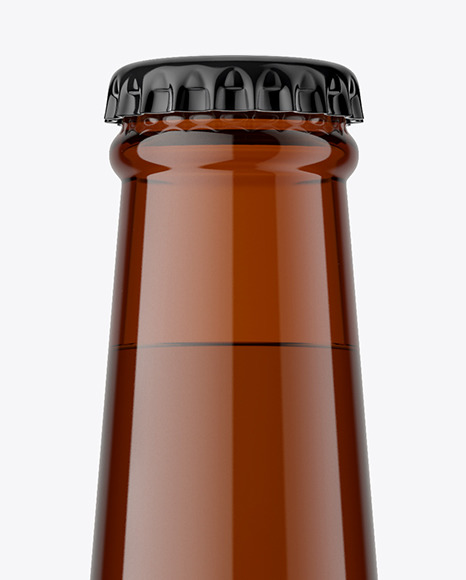 Amber Glass Bottle Mockup PSD #4