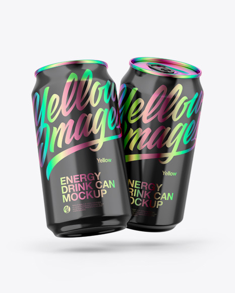 Two Glossy Cans Mockup PSD #2
