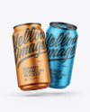 Two Matte Metallic Cans Mockup