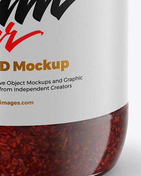 Raspberry Jam Jar Mockup PSD #1