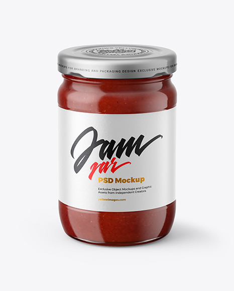 Download Tomato Sauce Jar Mockup In Jar Mockups On Yellow Images Object Mockups