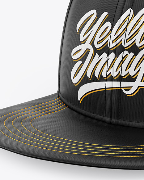 Download Snapback Cap Mockup in Apparel Mockups on Yellow Images ...