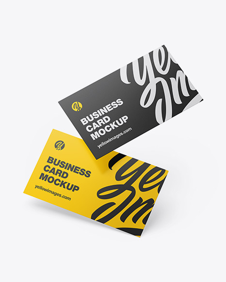 Download Business Cards Mockup In Stationery Mockups On Yellow Images Object Mockups