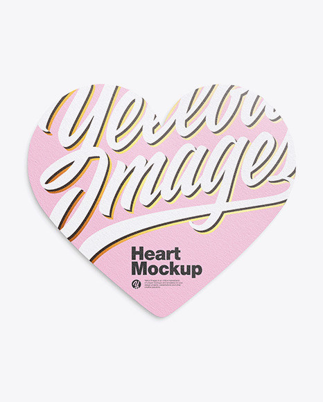 Textured Heart Shaped Card Mockup PSD #1