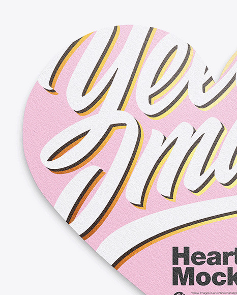 Textured Heart Shaped Card Mockup PSD #6