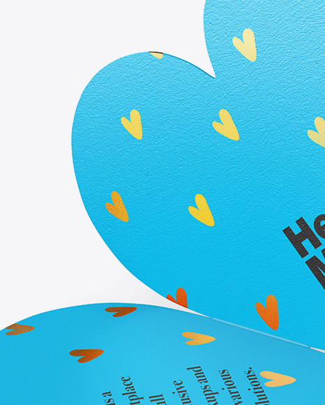 Two Textured Heart Shaped Cards Mockup PSD #7