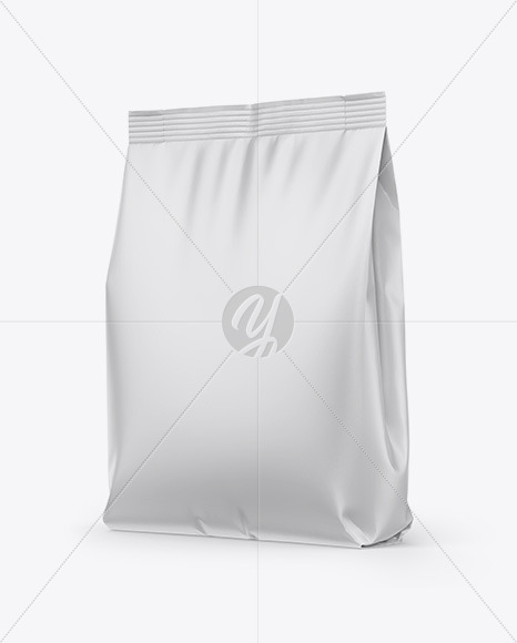 Matte Stand Up Bag Mockup Half Side View In Bag Sack Mockups On Yellow Images Object Mockups