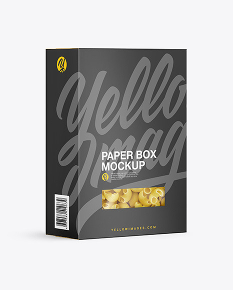 Download Cellentani Pasta Box Mockup In Box Mockups On Yellow Images Object Mockups PSD Mockup Templates