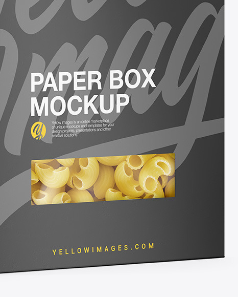 Download Cellentani Pasta Box Mockup In Box Mockups On Yellow Images Object Mockups