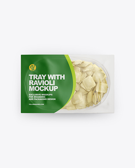 Download Tray With Ravioli Mockup In Tray Platter Mockups On Yellow Images Object Mockups PSD Mockup Templates