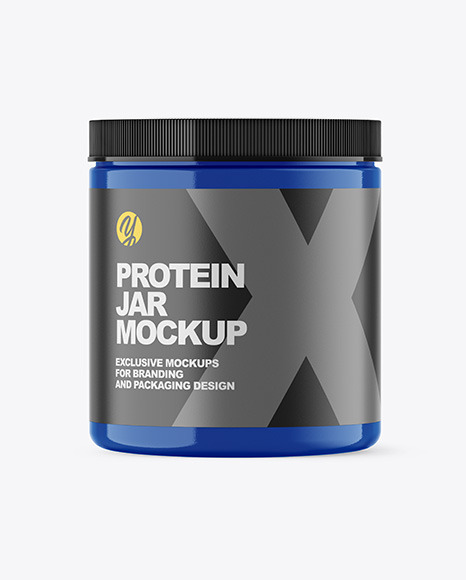 Glossy Protein Jar Mockup