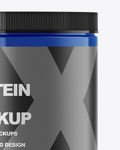 Download Glossy Protein Jar Psd Mockup Front View Yellowimages