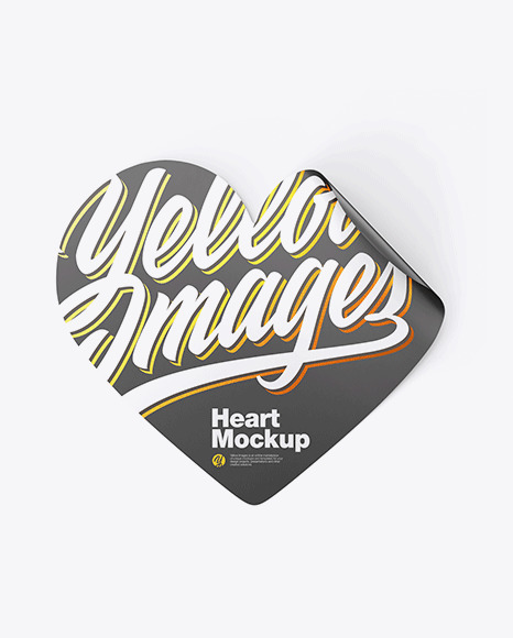 Download Matte Heart Shaped Sticker Mockup In Stationery Mockups On Yellow Images Object Mockups