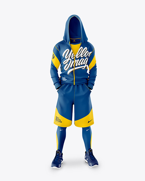 Men Compression Suit Mockup Front View In Apparel Mockups On Yellow Images Object Mockups