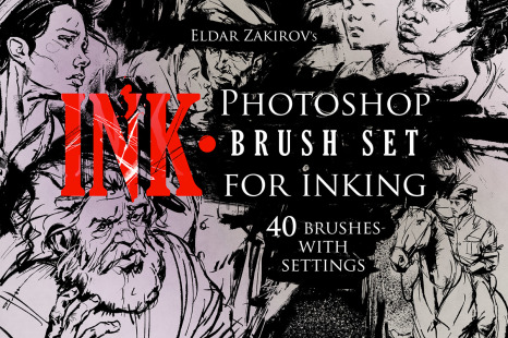 Download Ink 40 Photoshop Brushes For Inking Photoshop Action For Halftone Removing In Brushes On Yellow Images Creative Store