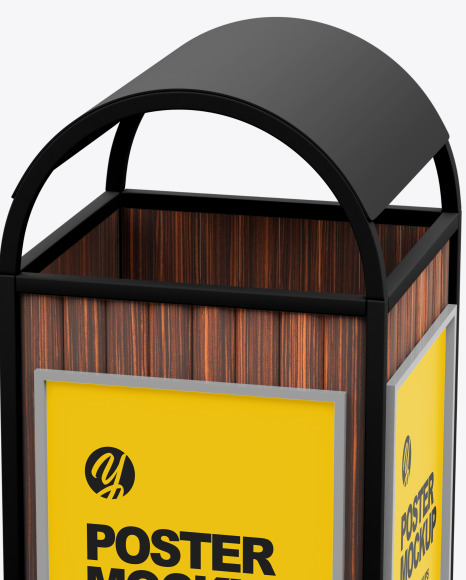 Download Advertising Rubbish Bin Mockup Top Half Side View In Outdoor Advertising Mockups On Yellow Images Object Mockups Yellowimages Mockups