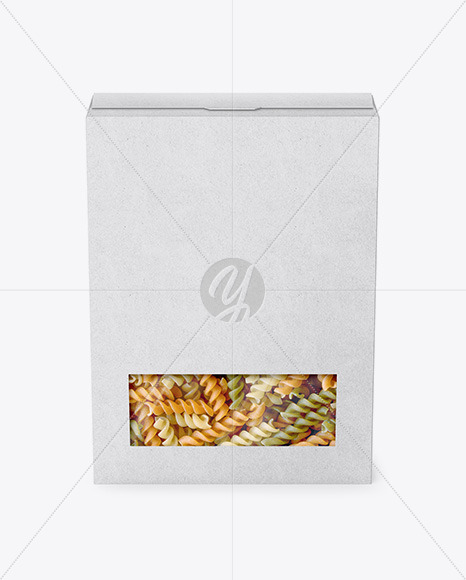 Download Kraft Box With Tricolor Pasta Mockup Front View In Box Mockups On Yellow Images Object Mockups PSD Mockup Templates