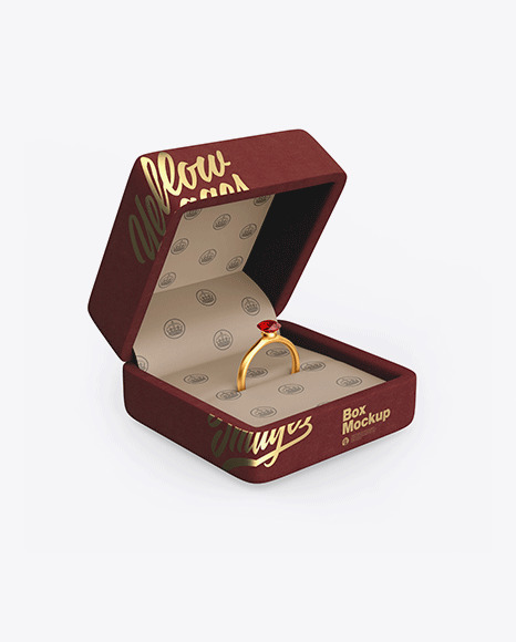 Velvet Jewelry Box Mockup In Box Mockups On Yellow Images Object Mockups