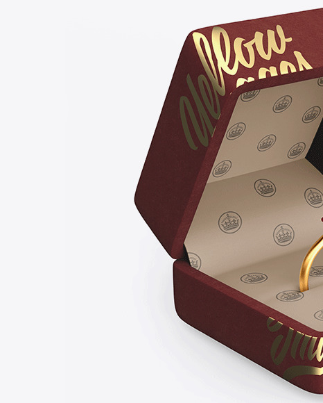 Download Velvet Jewelry Box Mockup in Box Mockups on Yellow Images ...