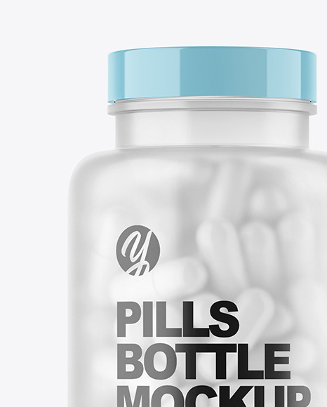 Frosted Pills Bottle Mockup In Jar Mockups On Yellow Images Object Mockups