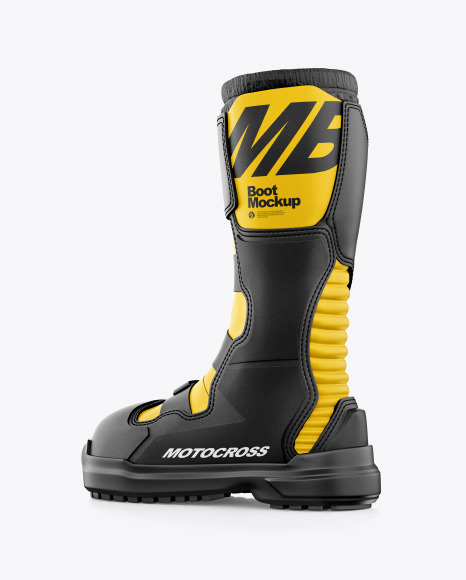 Download Motocross Boot Mockup In Apparel Mockups On Yellow Images Object Mockups